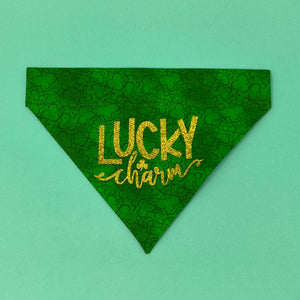 Glitter Lucky Charm Saint Patrick's Day Dog Bandana - The Woof Warehouse