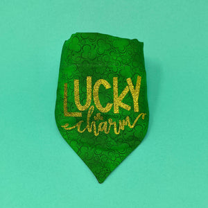 Glitter Lucky Charm Saint Patrick's Day Dog Bandana - The Woof Warehouse