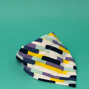 Navy and Purple Matching Face Mask and Dog Bandana - The Woof Warehouse