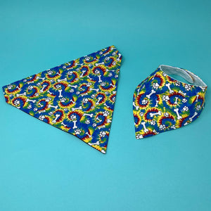 Matching Dog Bandana and Baby Bib- Doggy Tie Dye - The Woof Warehouse
