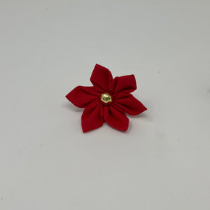 Red Upcycled Fabric Collar Flowers 2.0 - The Woof Warehouse