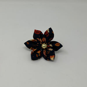 Pumpkin Spice Treats Upcycled Fabric Collar Flowers 2.0 - The Woof Warehouse