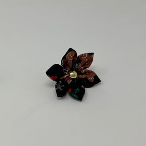 Gingerbread People Upcycled Fabric Collar Flowers 2.0 - The Woof Warehouse