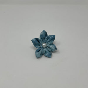 Glitter Snowflakes Upcycled Fabric Collar Flowers 2.0 - The Woof Warehouse