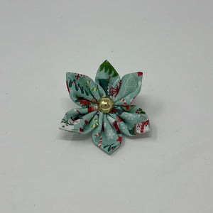 Christmas Icons Upcycled Fabric Collar Flowers 2.0 - The Woof Warehouse