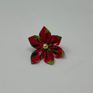 Christmas Trees Upcycled Fabric Collar Flowers 2.0 - The Woof Warehouse