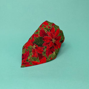 Christmas Red and Gold Poinsettia Dog Bandana - The Woof Warehouse