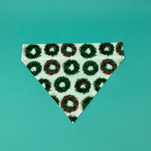 Festive Wreaths Dog Bandana - The Woof Warehouse