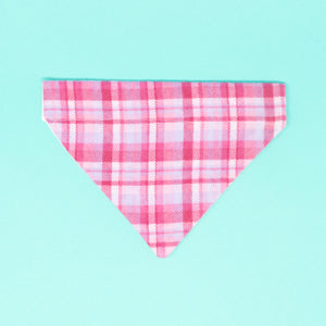 Pink Plaid Dog Bandana - The Woof Warehouse