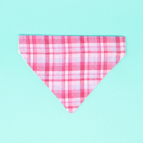 Pink Plaid Dog Bandana - The Woof Warehouse