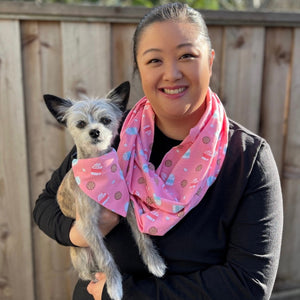 Milk and Cookies Matching Dog Bandana and Human Infinity Scarf - The Woof Warehouse