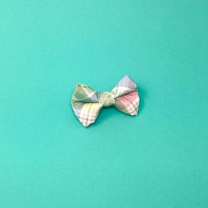 Spring Pastel Plaid Dog Bow Tie - The Woof Warehouse